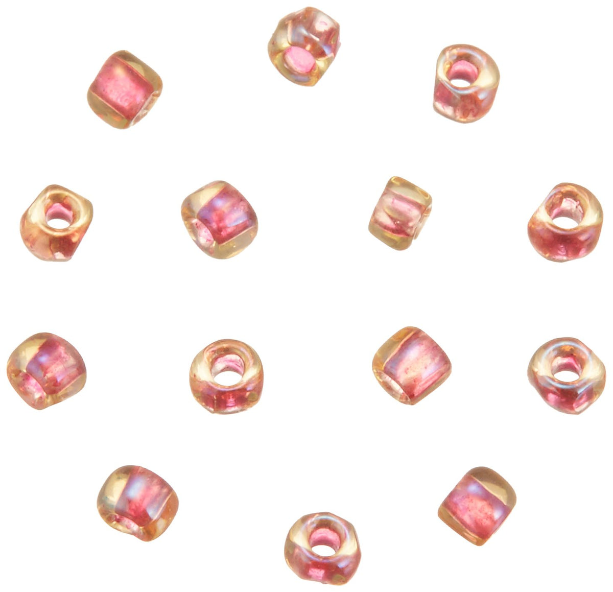 TOHO Three-cut Beads, Threaded Beads, Outer Diameter: Approx. 0.08 inches (2.2 mm), Red, Pink, Fuchsia, Orange