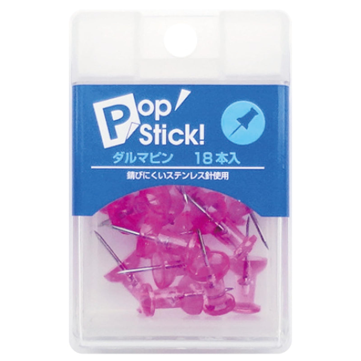 Ehime Shikko AX Corporation PopStick Dharma Pin, Clear Pink, 2 Pack, A-PSD-CP×2P