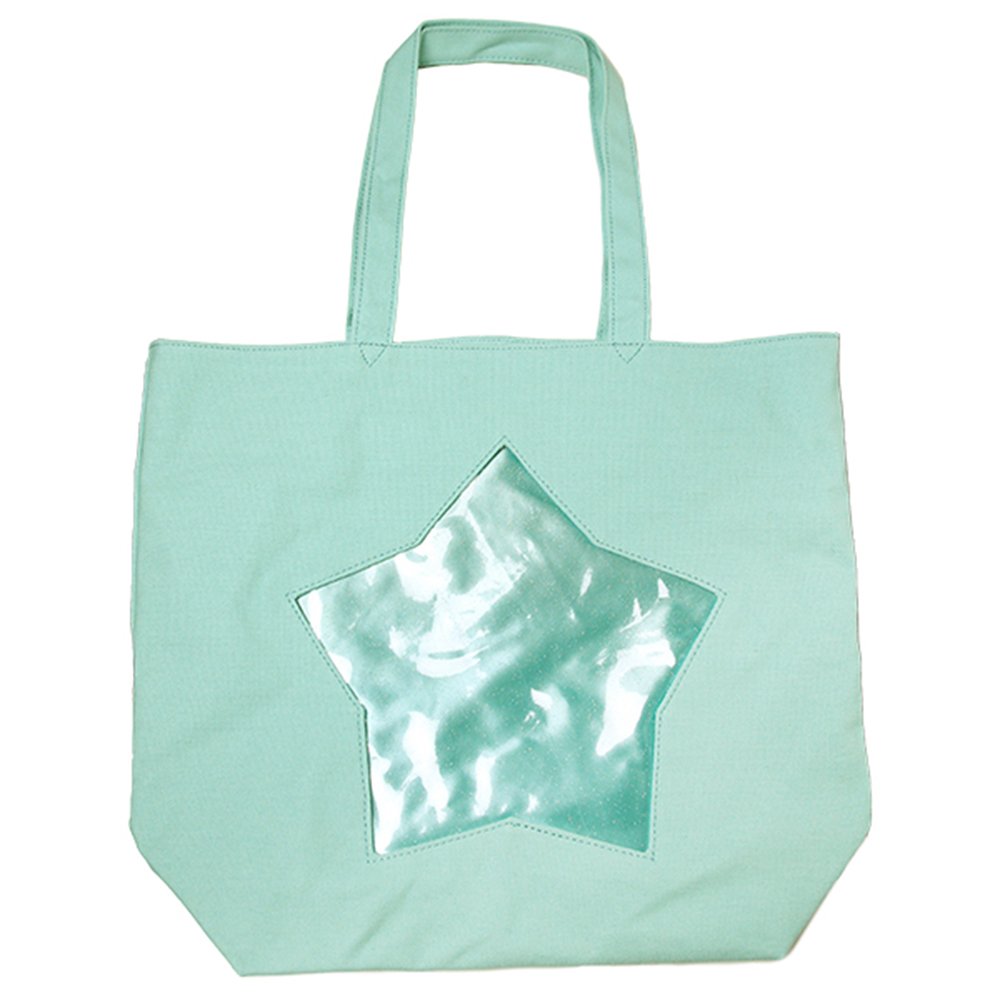 Japanese Itabag Star Shape Window Large Carrier Tote Hand bag Green Miku