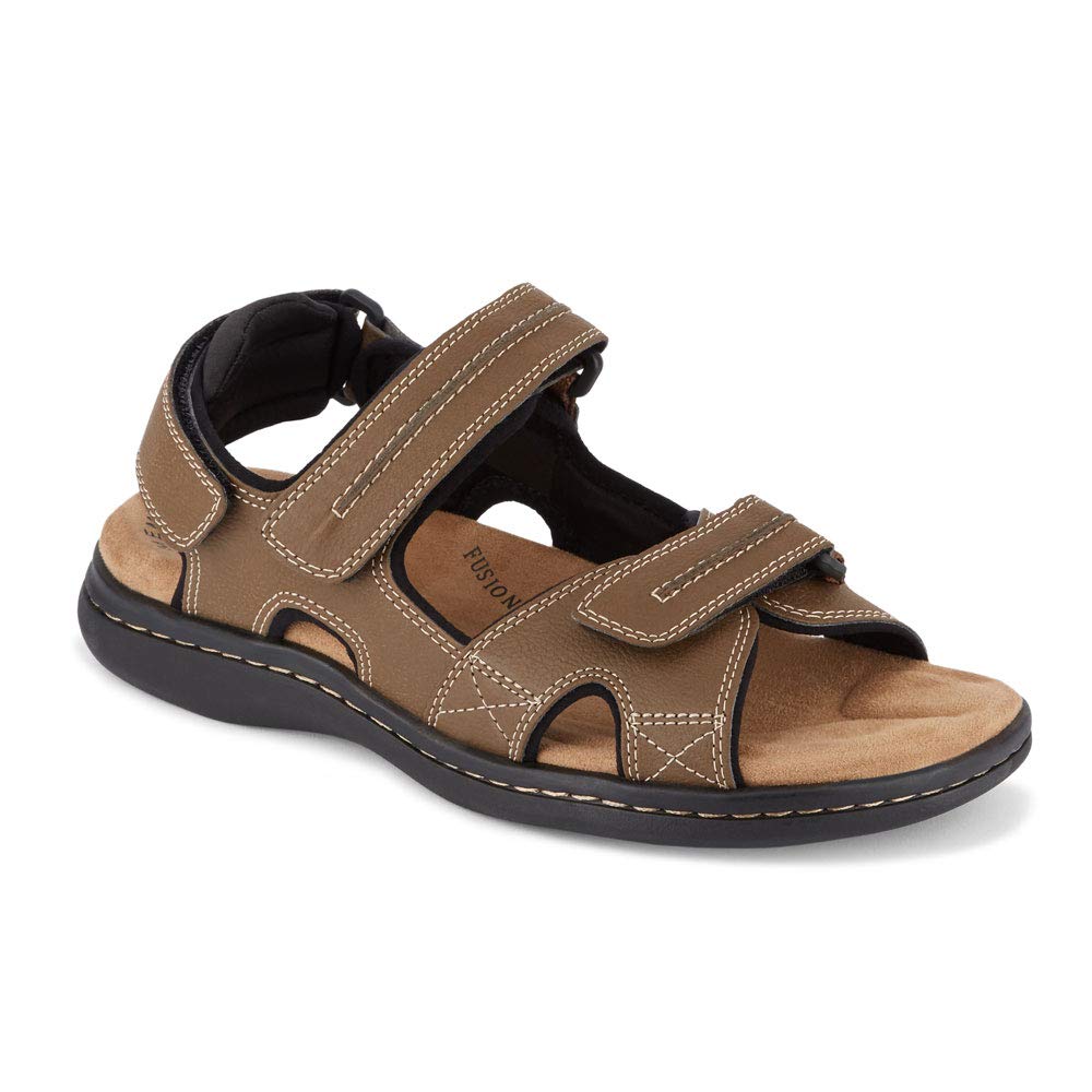 Dockers Mens Newpage Outdoor Sport Sandal Memory Foam, Dark Tan, 15 W