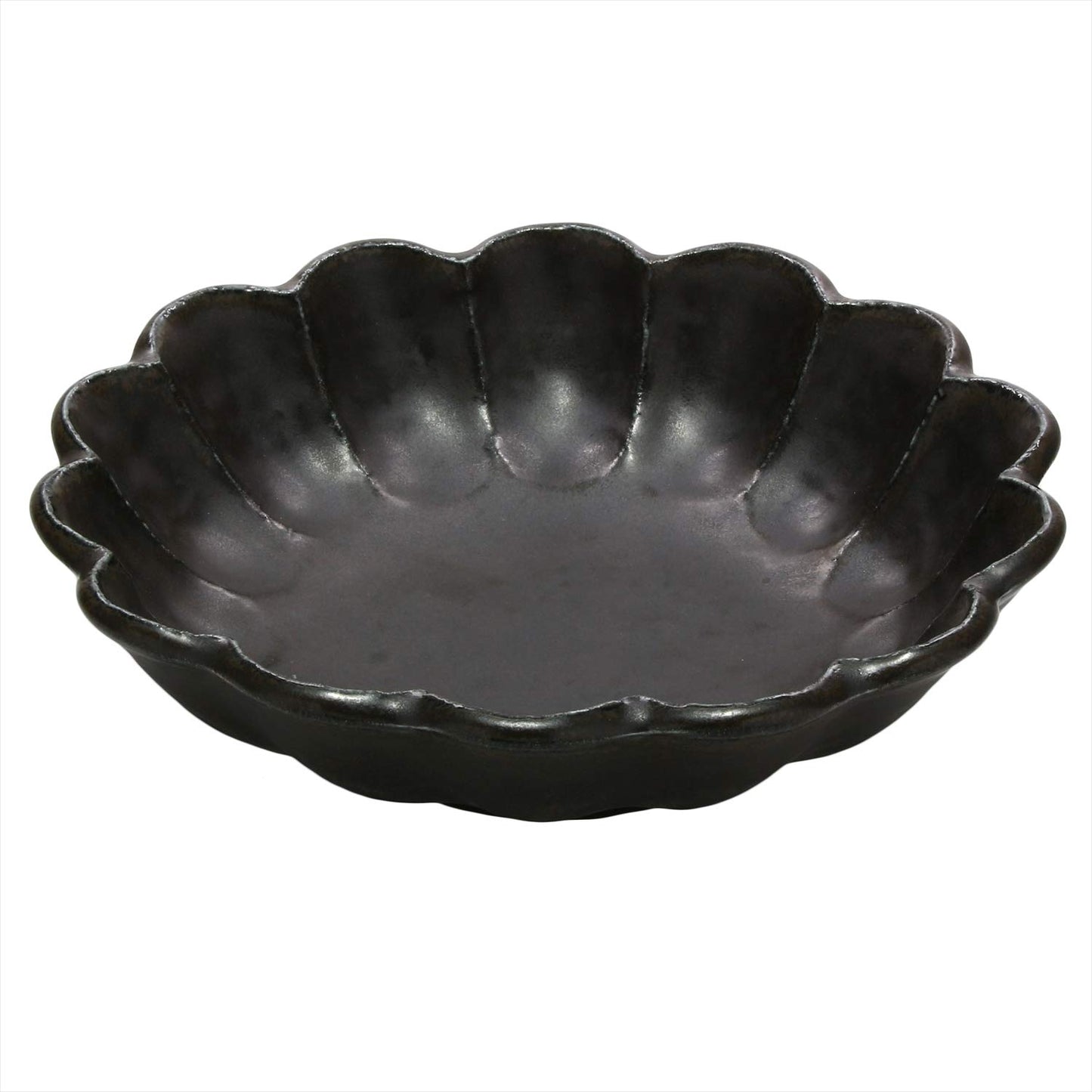 Mino Ware 555-0044 Kaneko Komohei Linka Bowl, Plate, Large Bowl, Black, Parachute Flower, Diameter 8.3 inches (21 cm), Microwave and Dishwasher Safe, Made in Japan
