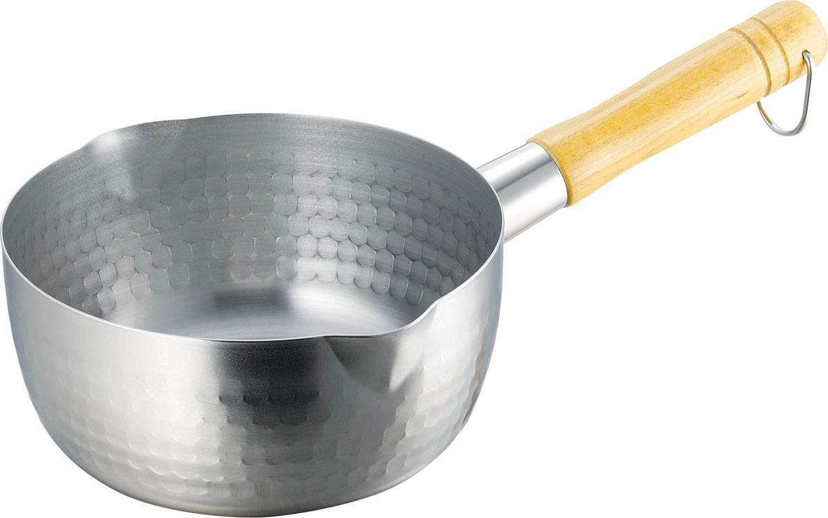Shimomura 41640 Yukihira Pot, 7.1 inches (18 cm), With Duck Mouth, Professional Model, Hammered, Induction Compatible, Made in Japan