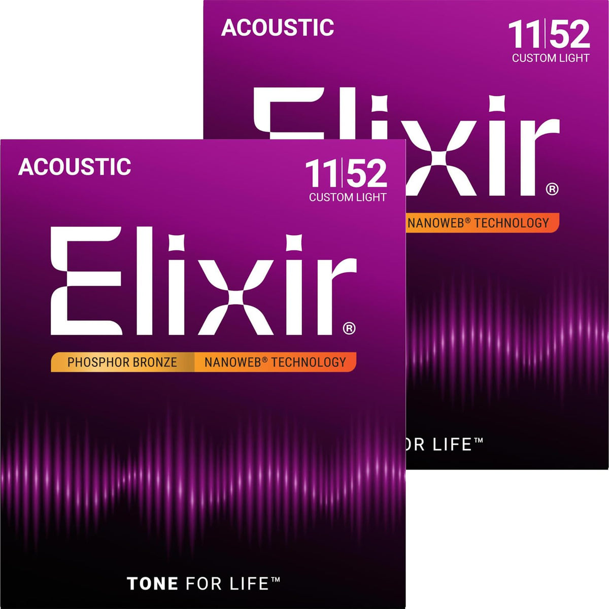 ELIXIR(エリクサー) NANOWEB Phosphor Bronze Guitar Strings (#16027 2pack)