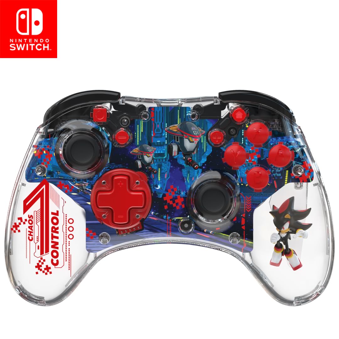 PDP REALMz Wireless Nintendo Switch Pro Controller, Rechargeable LED, Licensed for Nintendo Switch|Lite|OLED: Sonic Shadow Space Colony ARK (with Full Motion Controls)