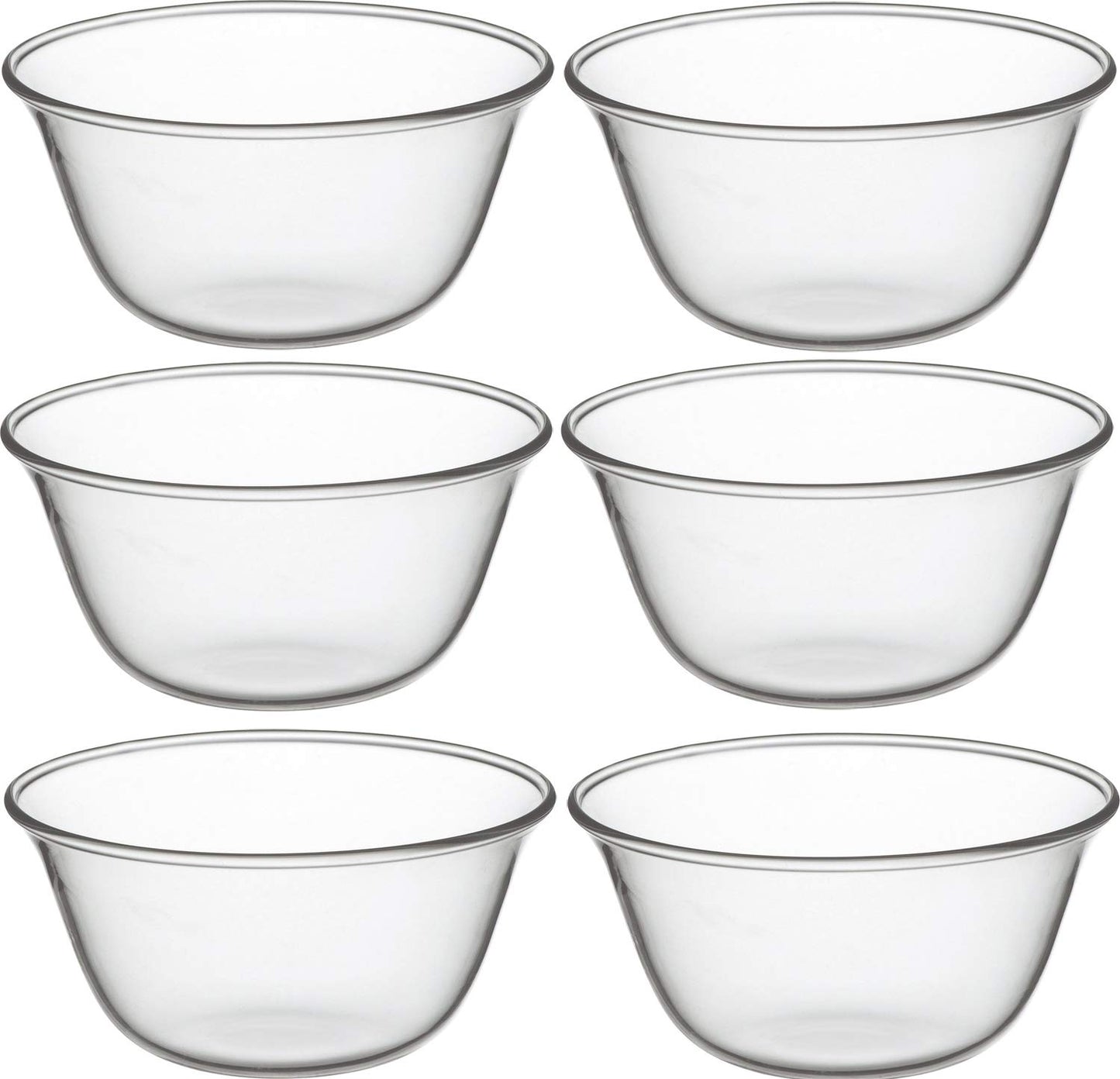 iwaki KBT943 Heat-resistant Glass Sweets Cup, Yogurt, 6.0 fl oz (170 ml) x 6 Pieces
