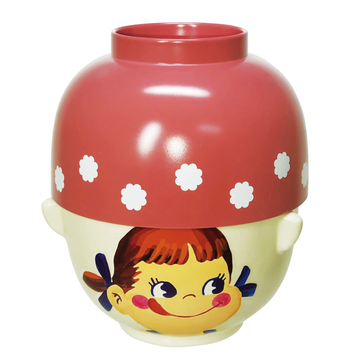 Sun Art Fujiya Peko-chan SAN3801 Soup Bowl and Bowl Set, Large, Approx. 16.2 fl oz (480 ml), Crayon Touch, Transparent