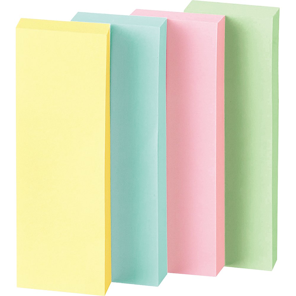 Kokuyo K2 Me-7525 Sticky Notes, 3.0 x 1.0 inches (75 x 25 mm), 100 Sheets x 20 Pieces, 4 Color Mixes