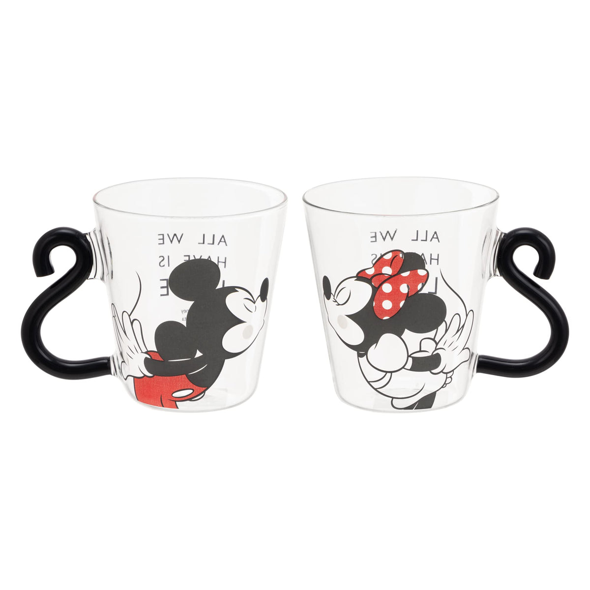 Maebata 52159 Disney Mickey & Friends Mug, Pair, Heat Resistant Glass, 9.8 fl oz (290 ml), Gift, Exclusive Box