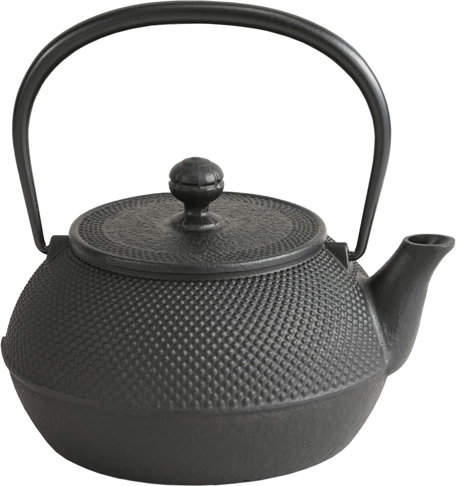 Iwachu Nanbu Ironware 11720 Iron Kettle, Type 7 Arare, Induction Compatible, Black Baked (Kamayaki), 0.3 fl oz (0.9 L)