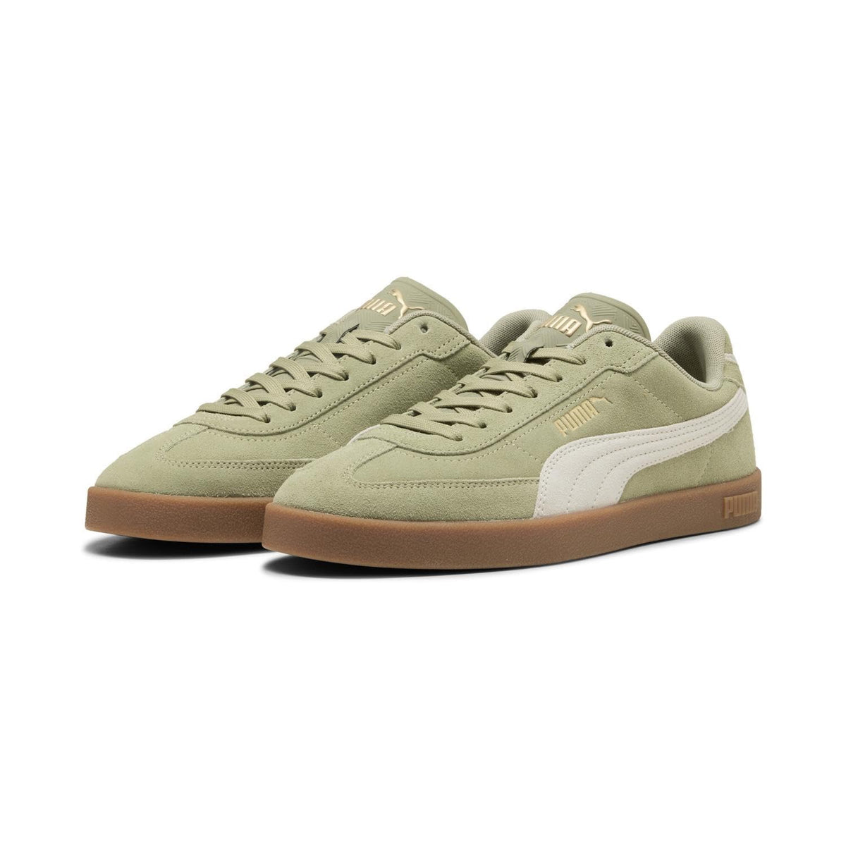 Puma Club 2 ERA Suede Sneakers 400717, 25 Fall Winter Color Lux Army - Frosted Ivory (24), 27.0 cm