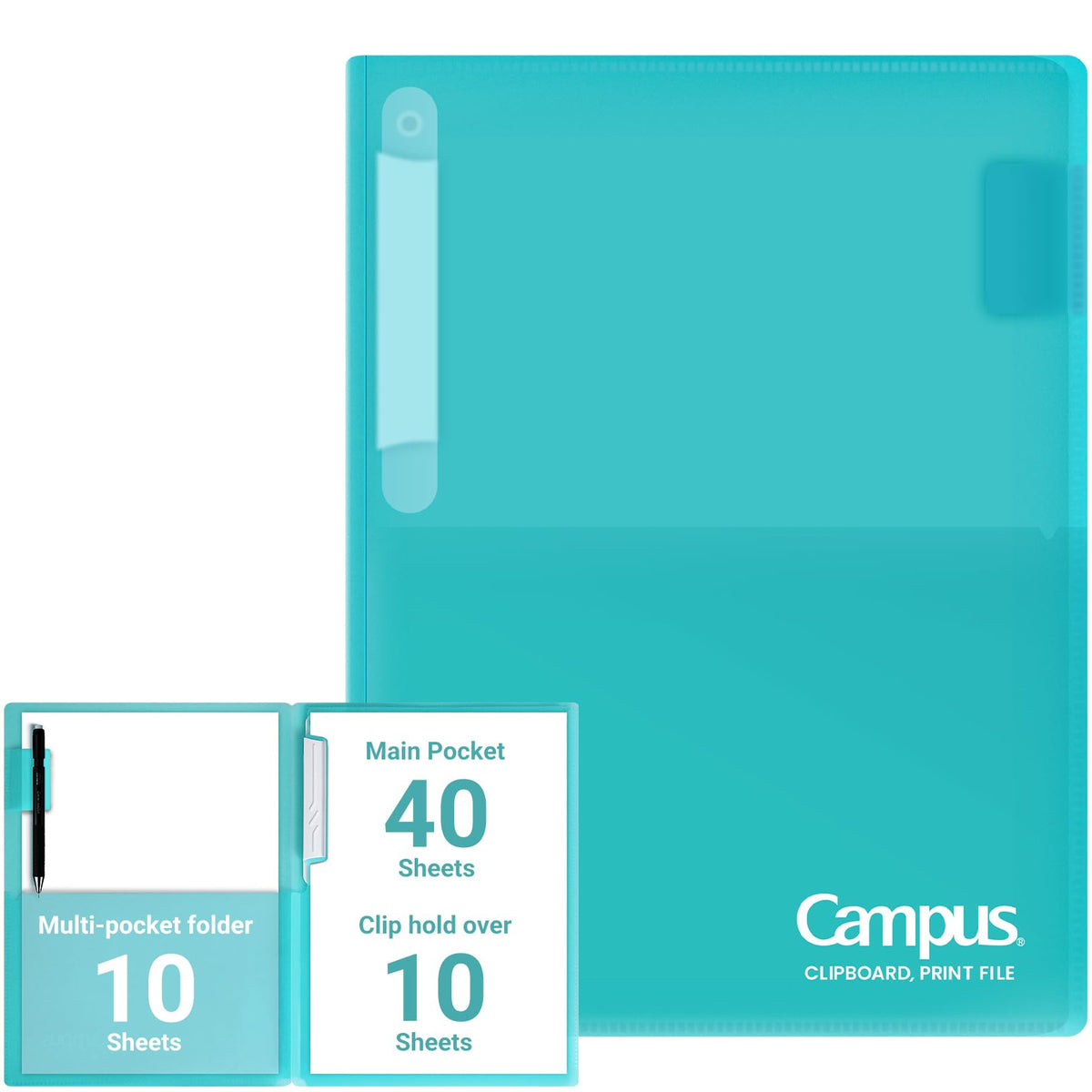 Kokuyo Portfolio Folder with Pockets Folder for Paper Organization,Heavy Duty Pocket Folder Fits US Letter & A4,Flip & Write Surface,Dual-Purpose Clip & Pocket Design(FU-CEH755B)