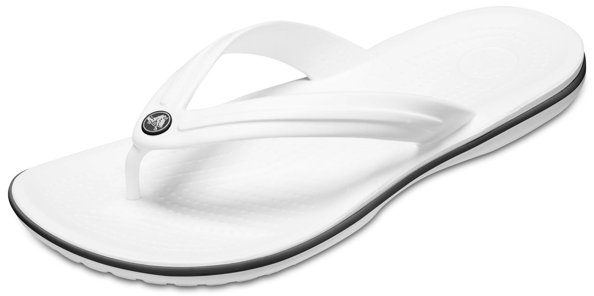Crocs Unisex Adult Crocband Flip Flop Sandals, White, 4 Men/6 Women M US