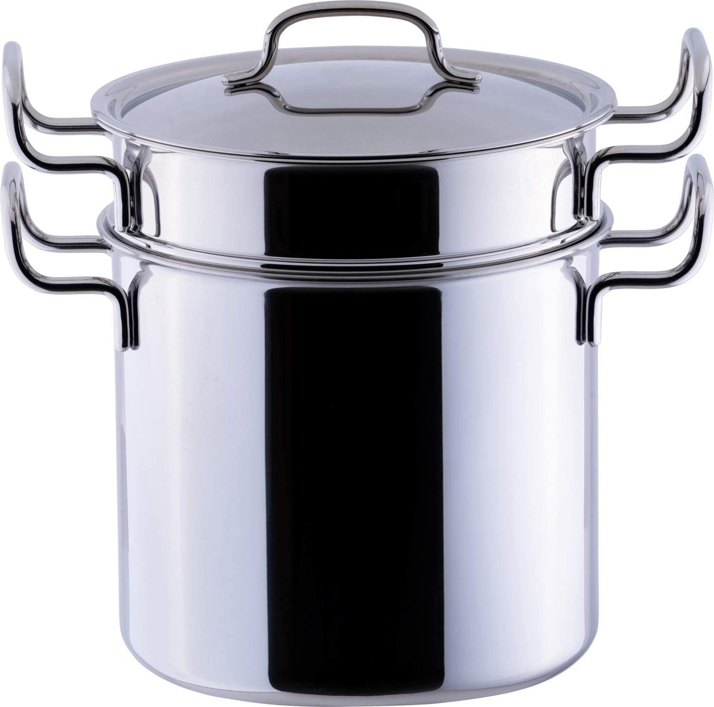 Miyazaki Seisakusho GEO-21P Geo Pasta Pot, 8.3 inches (21 cm), Made in Japan, Compatible with Induction All Heat Sources, 7 Layers Construction, 15 Years Warranty