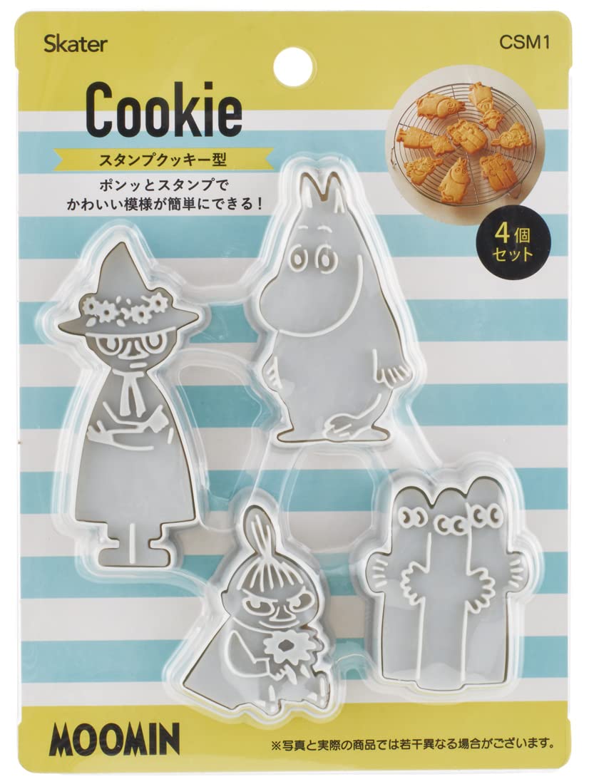 Skater CSM1-A Moomin Cookie Cutter, Bread Cutter, Set of 4