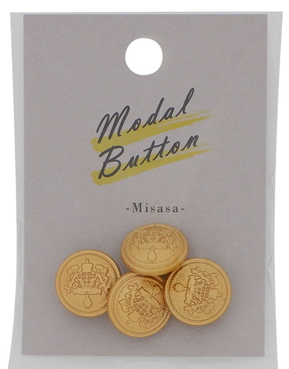 Misasa MB520 Decorative Buttons, 0.6 inches (15 mm), Pack of 4, Col. Gold