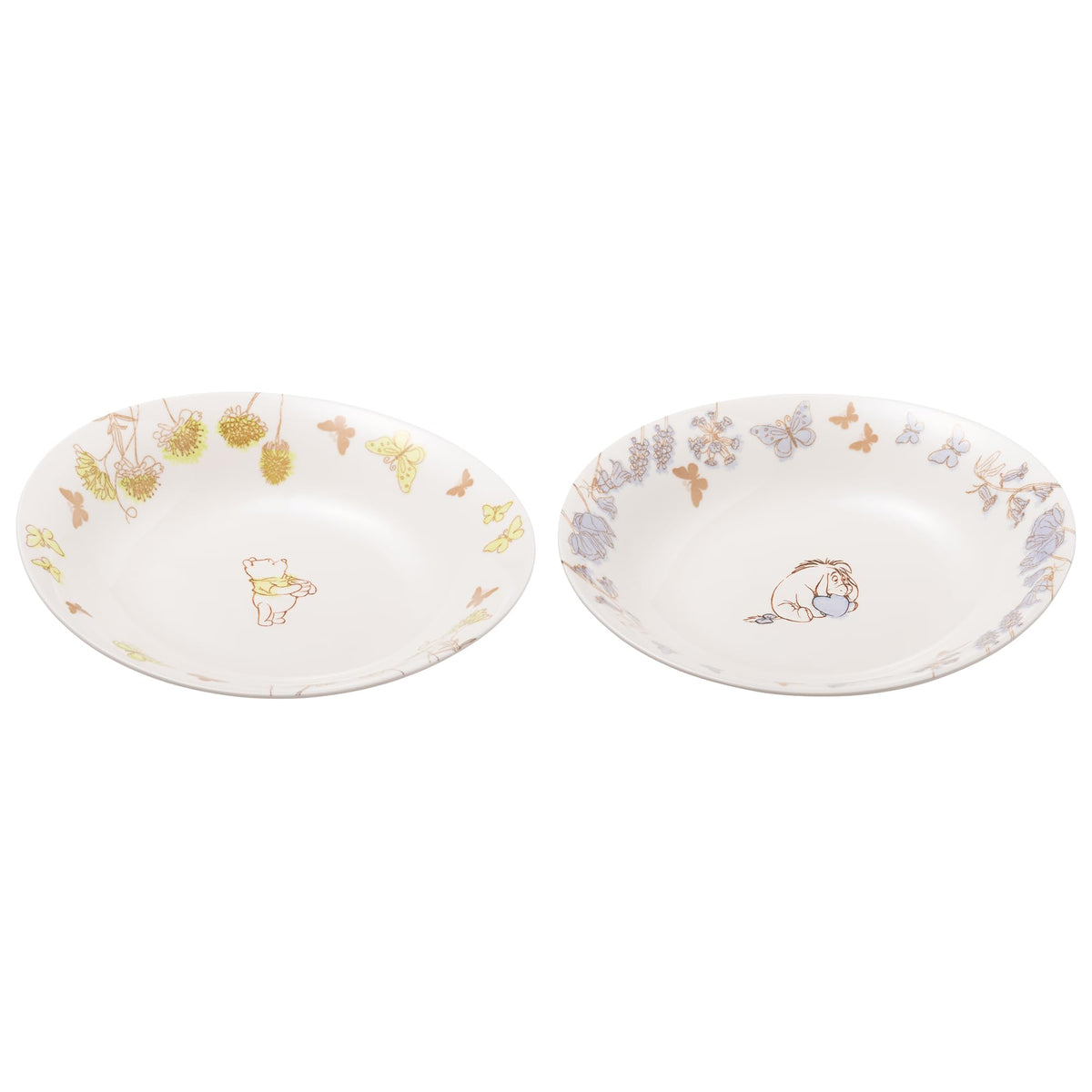 maebata 69158 Pasta Curry, Pasta Plate, Curry Plate, Set of 2, Pooh & Eeyore, Dishwasher Safe, Microwave Safe, Stylish, Boxed, Gift, Present, Winnie the Pooh