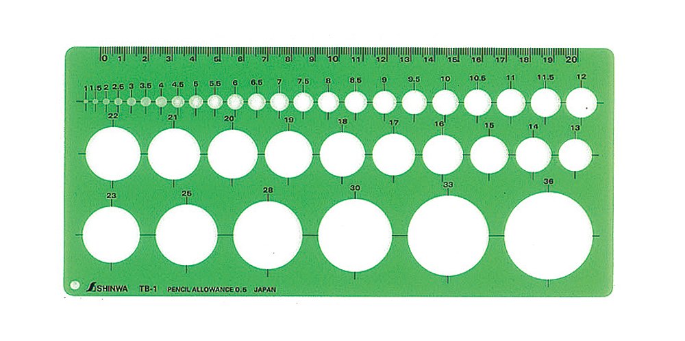 Shinwa Sokutei Template, Circular Ruler, Medium 66004