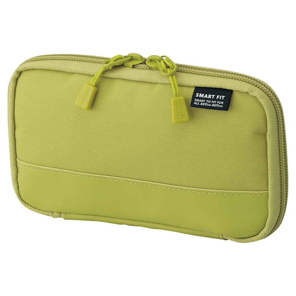 LIHIT LAB Compact Pen Case (Pencil Case), Water & Stain Repellent,3.5" x 6.5'', Green (A7687-6)