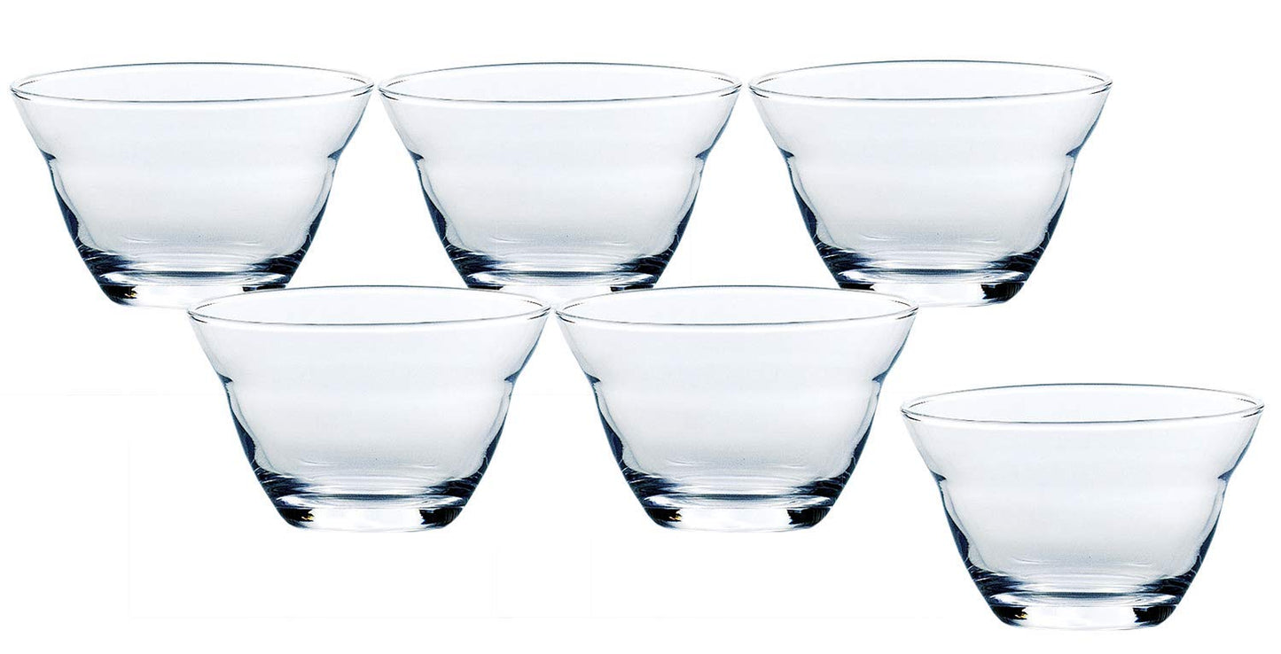 東洋佐々木ガラス Toyo Sasaki Glass B-09107HS Bowl, Clear, 8.1 fl oz (230 ml), Dessert Ball, Made in Japan, Dishwasher Safe, Set of 6