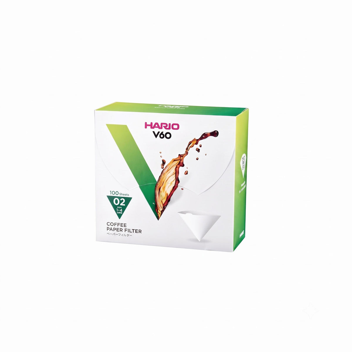Hario V60 Paper Coffee Filter, Size 02, White, 100ct Box