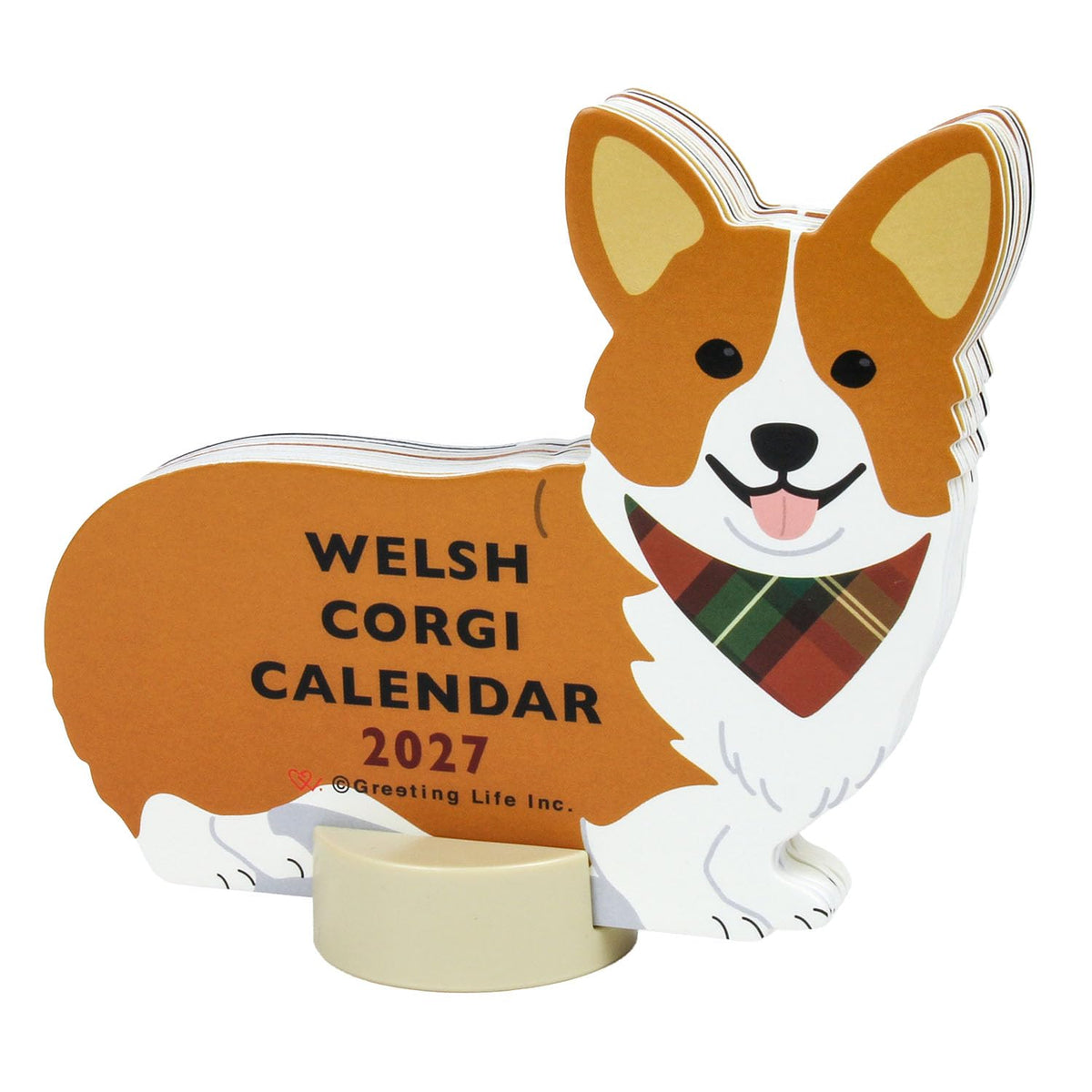 Greeting Life 2027 Calendar Animal Die Cut Corgi Tabletop C-1799-ET