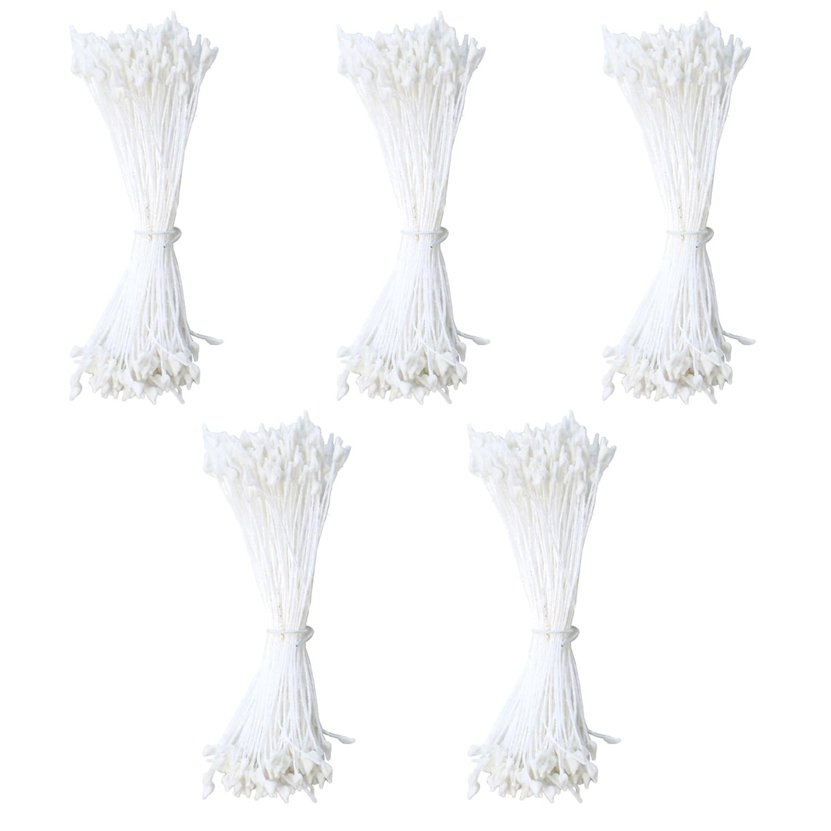 Matsumura Crafts 54-316-0 Flower Peppers, Thread Peps, 144 Pieces x 5 Bundles, Approx. W1.2 x H1.2 x Total Length 2.4 inches (3 x 3 x 6 cm), White