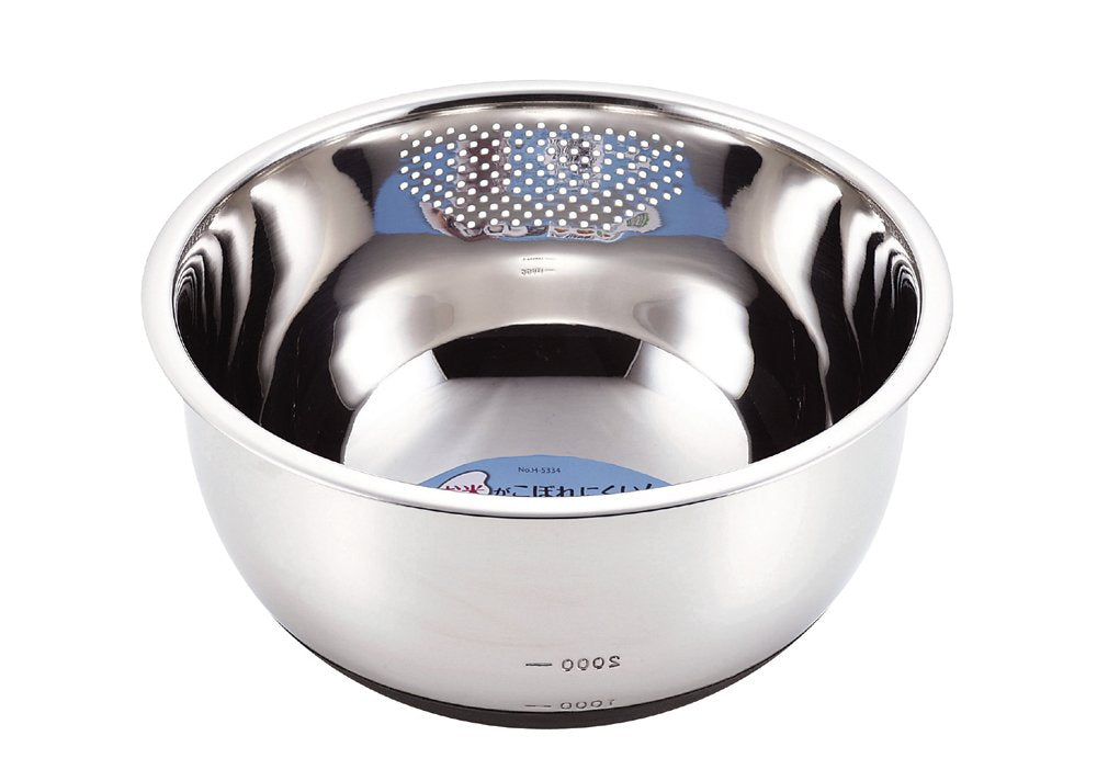 Pearl Metal Rice Sharpener H-5334 Rice Sharpener Ball 9.4 inches (24 cm), Stainless Steel, Graduated, Anti-Slip, Larashine