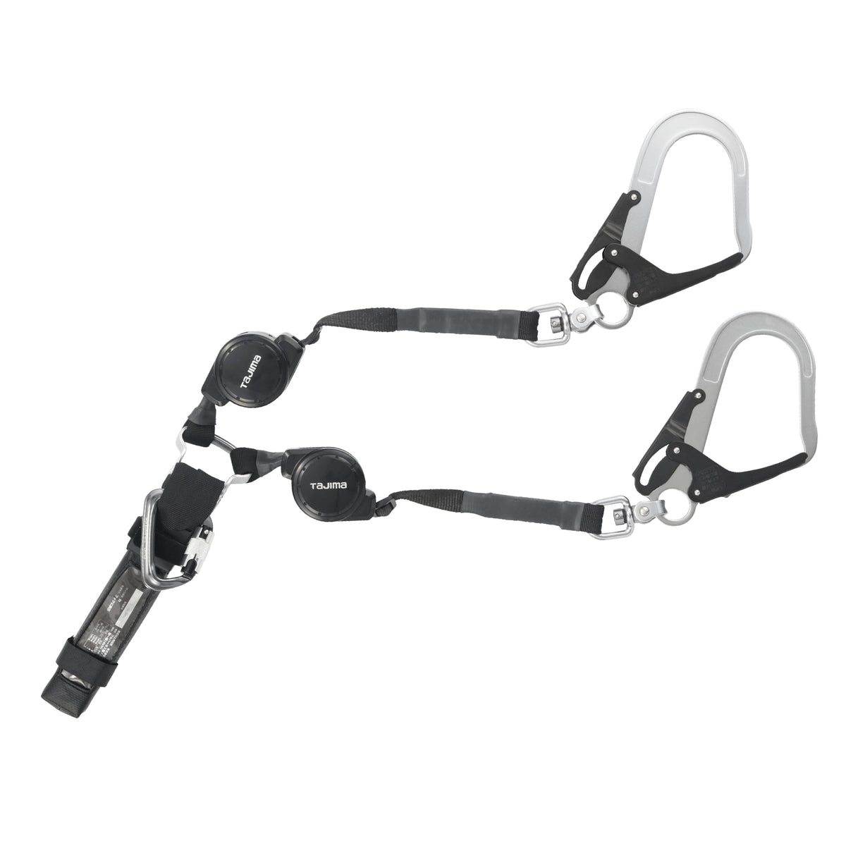 Tajima A4CR150F-WL5 New Standard Safety Belt Harness Lanyard, Double-Sided Winding Type, 286.7 lbs (130 kg), Small and Lightweight New Winder (No Locking Device) Adjustable Stopper for Securing