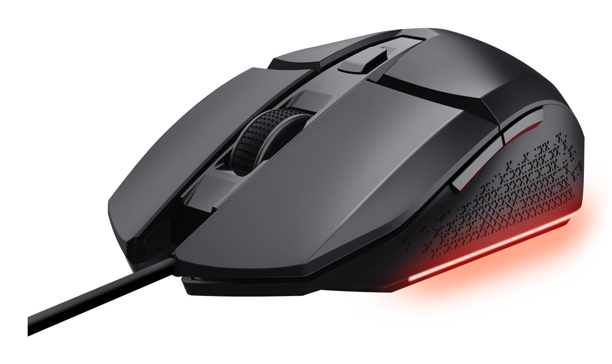 Trust Gaming GXT 109 Felox Gaming Mouse with 6 Programmable Buttons, Advanced Software, Multicolour LED Lighting, 200-6400 DPI, 1.5m USB Cable, RGB Computer Mouse for PC, Laptop, Windows - Black