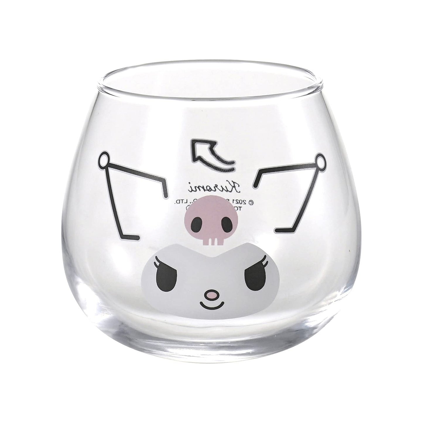 Sanrio 501135 Kuromi Wobble Tumbler, 11.8 fl oz (320 ml), Face, Made in Japan