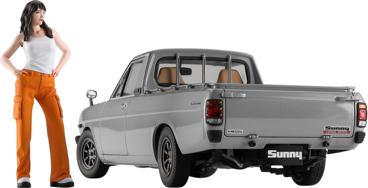 Hasegawa 1/24 Datsun Sunny Truck Long Body Deluxe w/Girls Figure Plastic Model SP626 (Automotive)