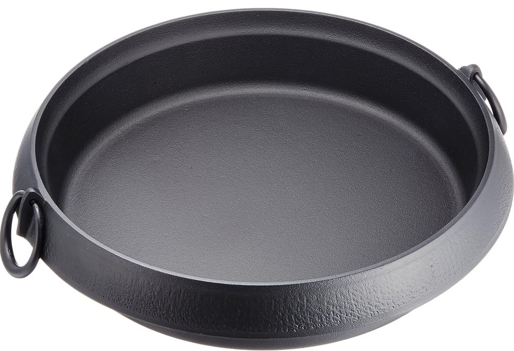 Iwachu 20015 Iwachu Sukiyaki Pot, Beautiful Skin, Large, Black Baking, Induction Compatible, Nambu Ironware