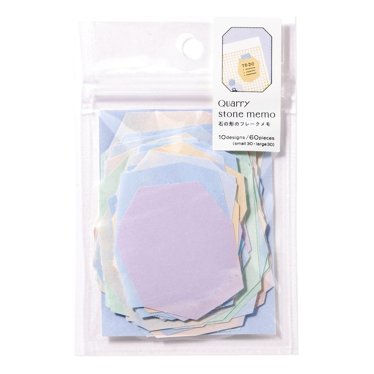 Iroha Publishing GQM-01 Quarry Memo, Stone Memo, 3 Types, 60 Sheets