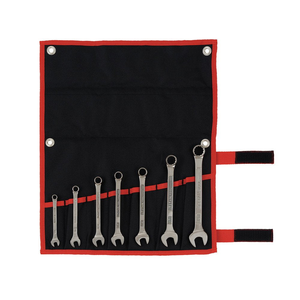 TONE Titanium Tool Combination Spanner Set TMS700 Black, 7 Pieces
