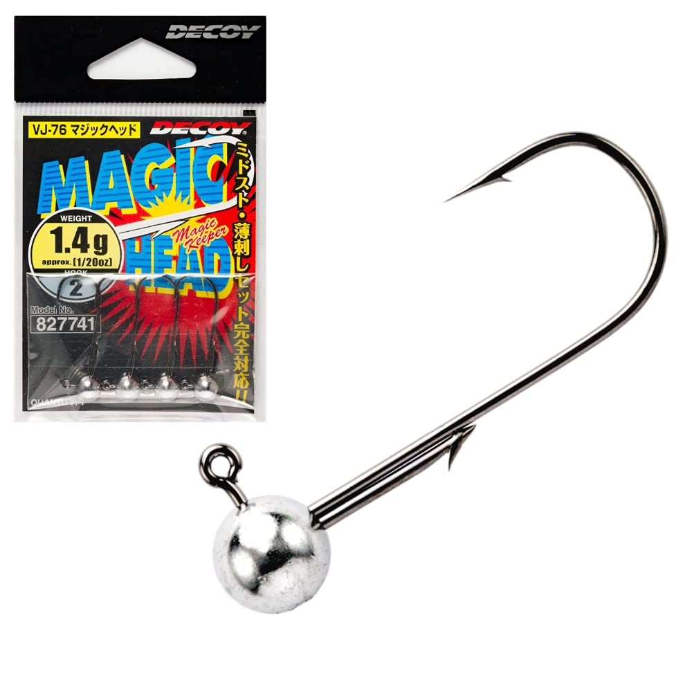 Decoy VJ-76 Jig Head Magic Head Hook Size 2, 1.8 Grams (7758)