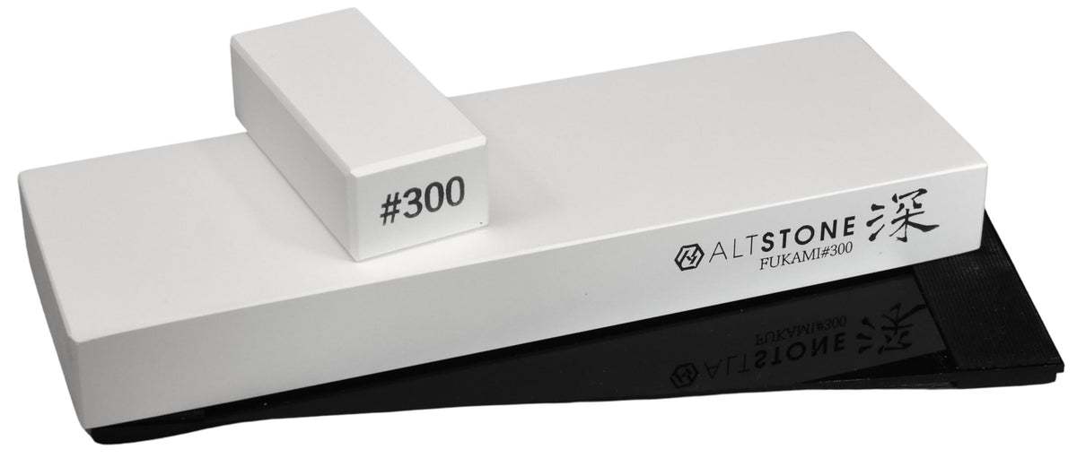 ALTSTONE FUKAMI Whetstone Sharpening stone Coarse grit 300 w/Nagura, 7.1" x 2.4" x 0.8" (Pro Power. Perfectly Compact for home use), Made in Japan (#300)