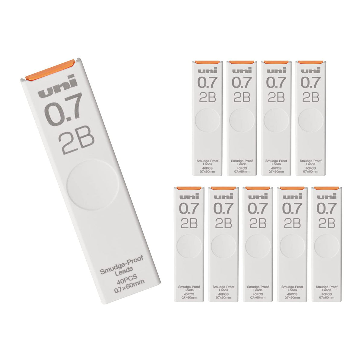 Mitsubishi Pencil Uni Mechanical Pencil Leads, 0.7 2B, 10 Count Hako ULS07402B