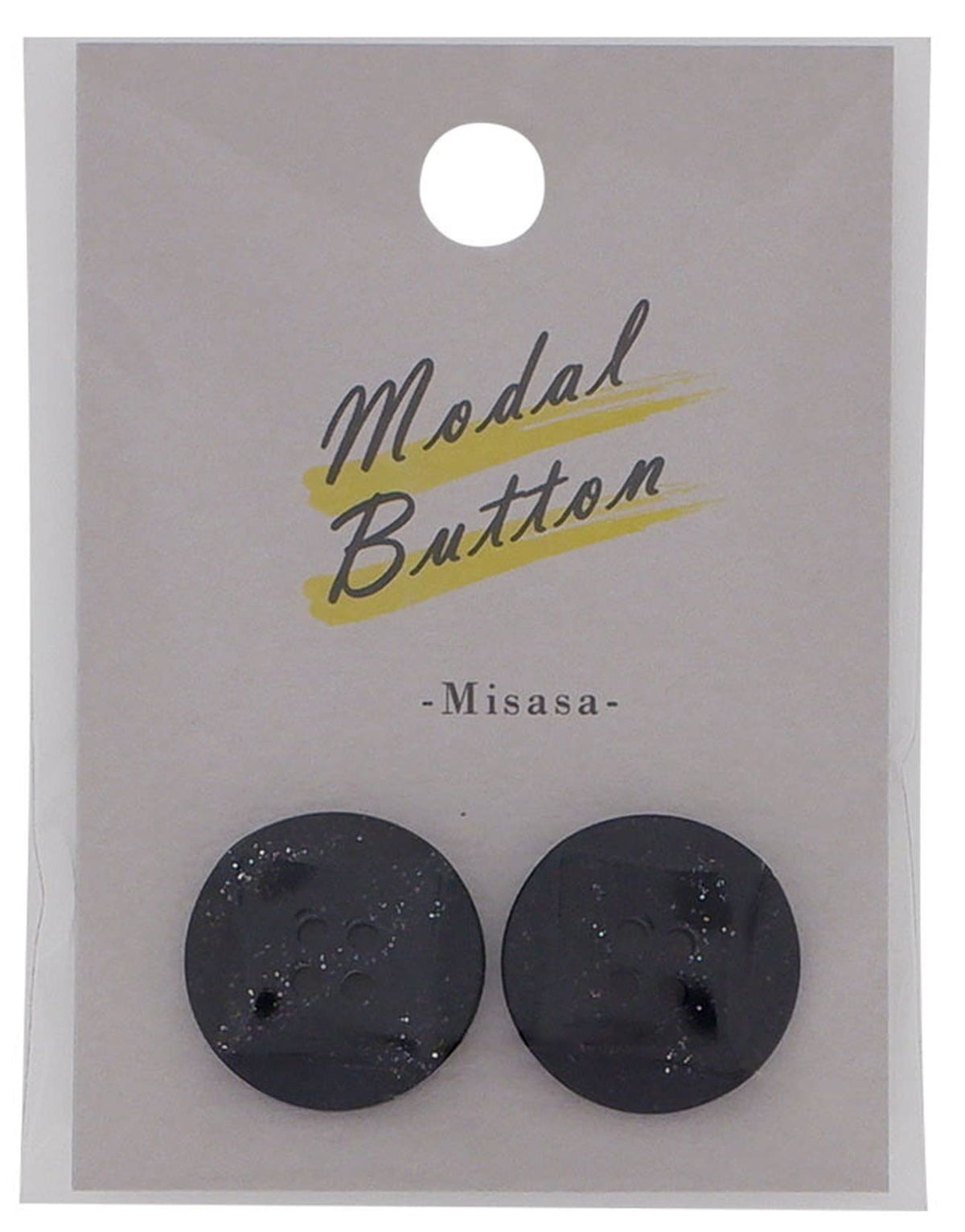 Misasa MB551 Decorative Buttons, 0.8 inches (20 mm), Pack of 2, Col. Black