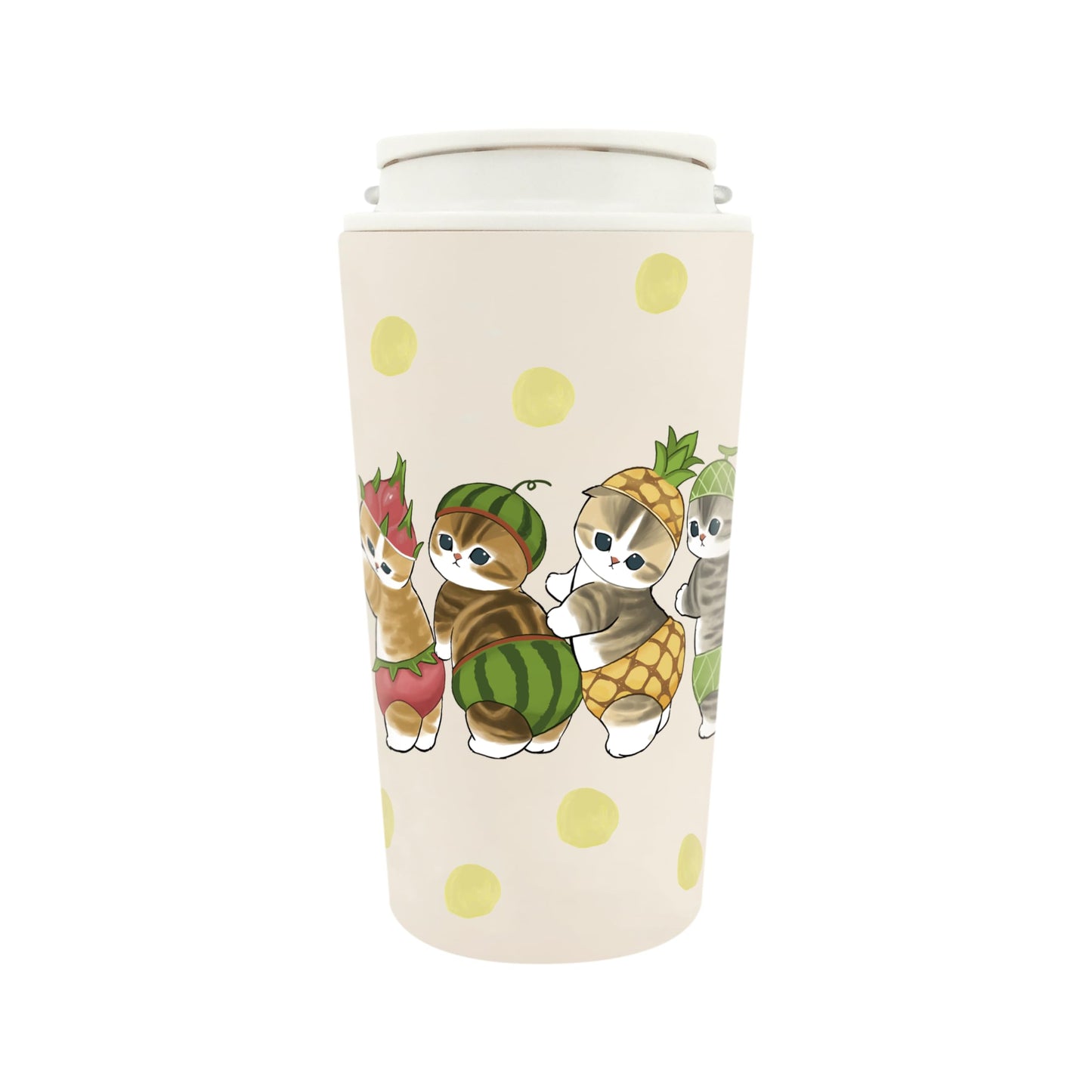 mofusand Vacuum Double Layer Carry Tumbler, 12.2 fl oz (360 ml), Handle, Lid Included, Mug, Hot or Cold Insulated, Cute, Cat 53-2181