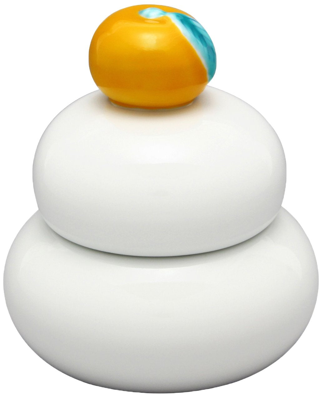 24to3西富陶磁器(Nishitomi) imari ware orange kagami mochi type lid