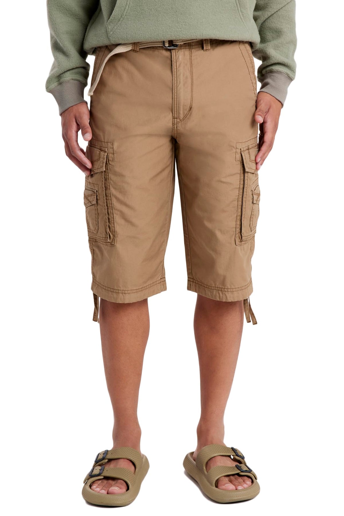 Unionbay Men's Cordova Belted Messenger Cargo Short - Reg and Big and Tall Sizes, Field, 40