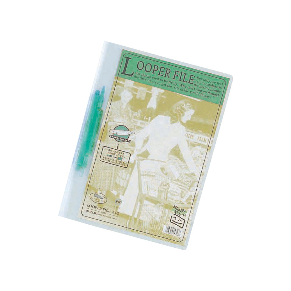 Lihit Lab F3006_25 Looper File, A4, Green, Pack of 25