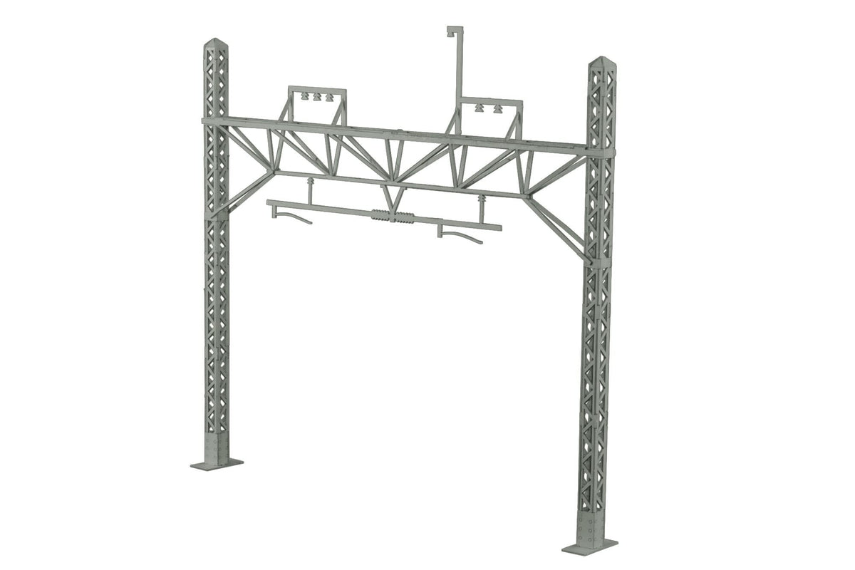 PLUMPMOA MS068 HO Gauge 1/80 Overhead Post Gray Unassembled Paper Kit Diorama Supplies