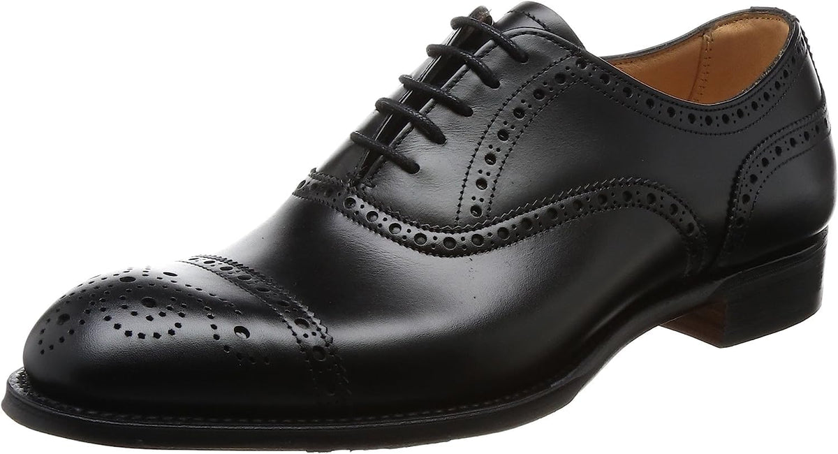 CHINEY WILFRED Men's Semi-Brogue, Black, US Men's Size 8.5 (26.0 cm)