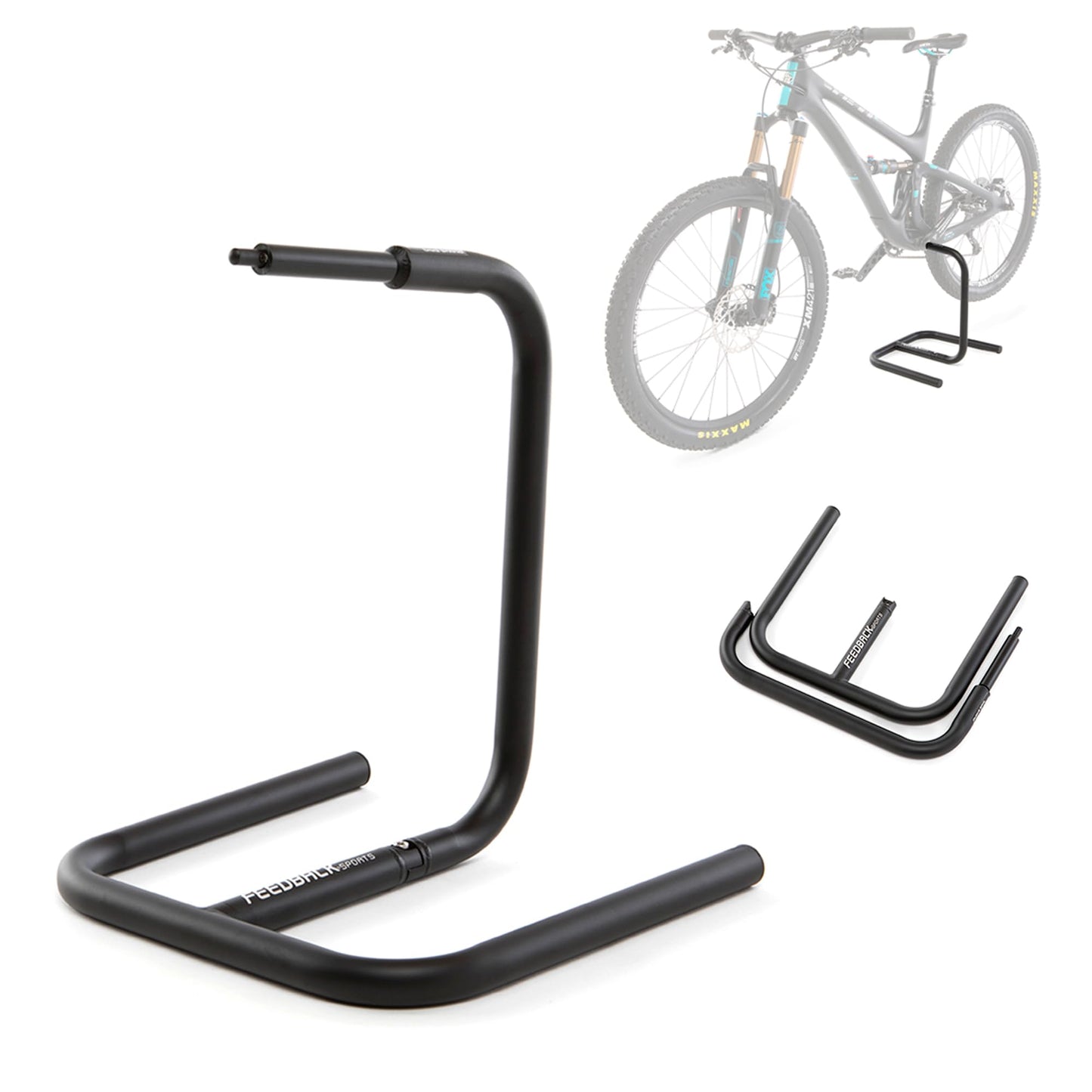 Feedback Sports Scorpion Moto-Style Portable Bike Stand, 2 Piece, Black