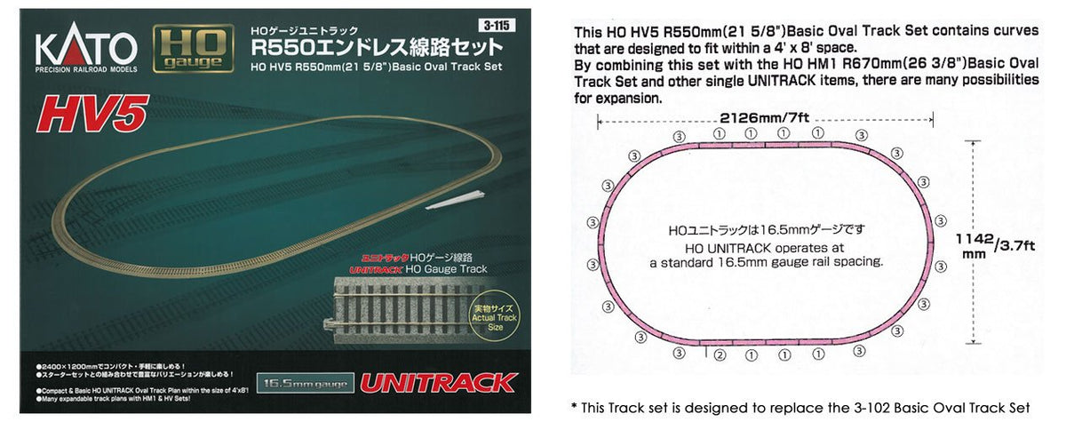 Kato USA Inc. HO HV5 Basic Oval Track Set KAT3115 HO Track