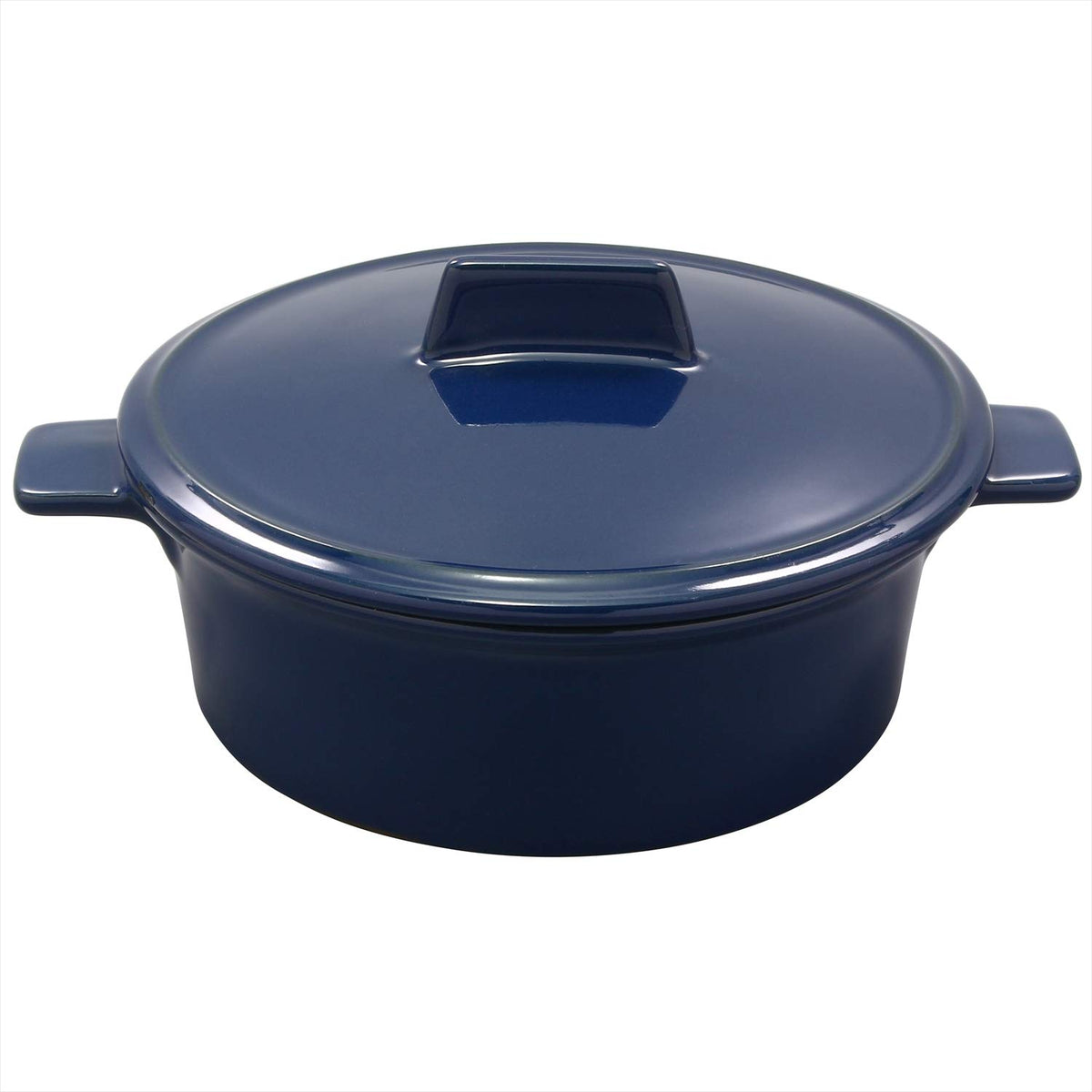 Mino Ware 583-16 Heat-resistant Ceramic Cocotte M Tricolor Navy Diameter 6.1 x Height 3.1 inches (15.5 cm) x Height 3.1 inches (7.8 cm) Microwave Oven Safe Made in Japan