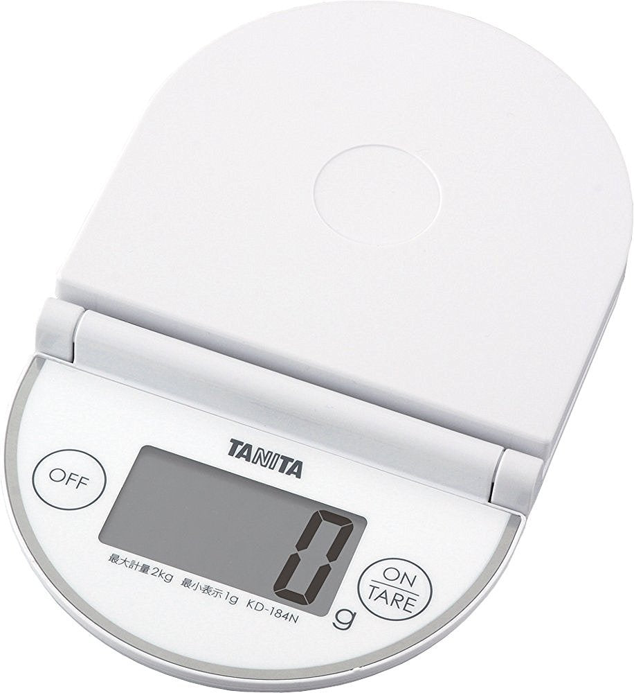 Tanita KD-184N WH Cooking Scale, Kitchen Scale, Folding, Digital, 4.4 lbs (2 kg), 0.4 oz (1 g) Unit