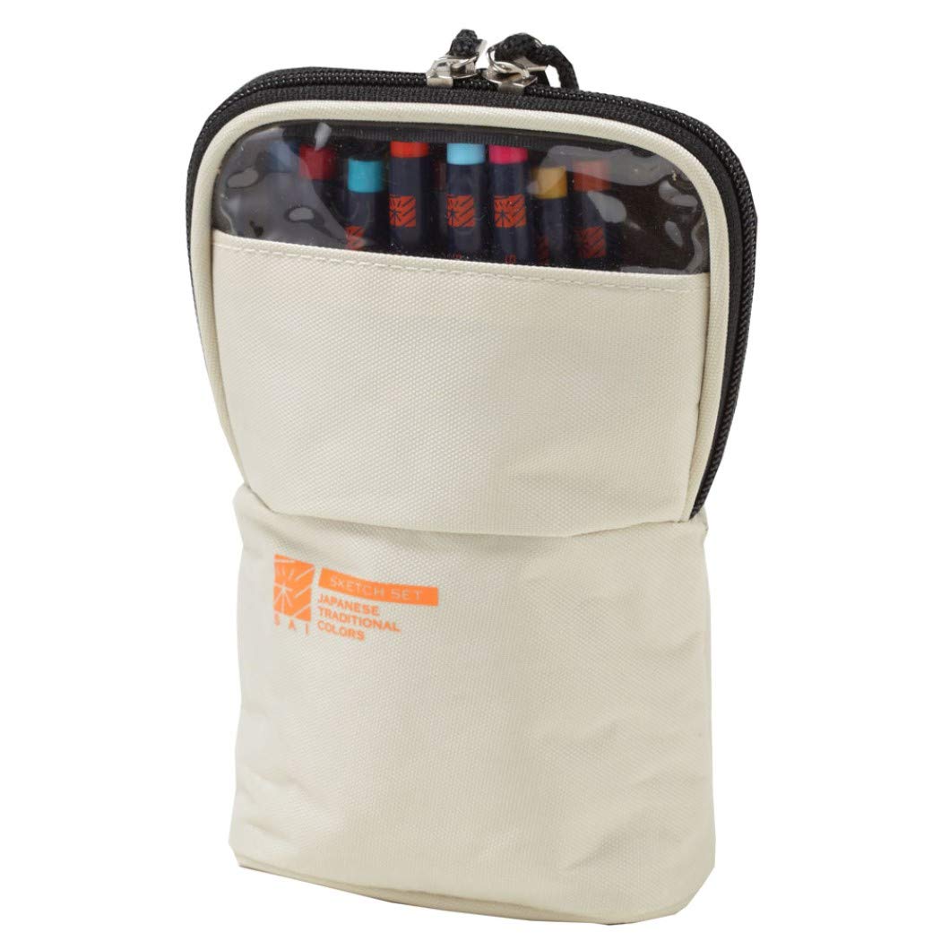 Akashiya Sai Watercolor Brush Pen & Drawing Set w/Bag