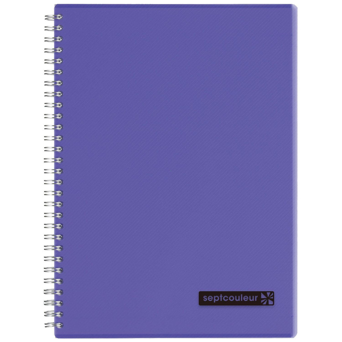 Maruman Septcouleur Lined Notebook- B5, 7.17" x 10.12", 80 Sheets / 160 Pages, 7mm College Ruled Paper Journal, Durable Double Wire-bound Spiral, Water Resistant Cover, Purple, Made in Japan